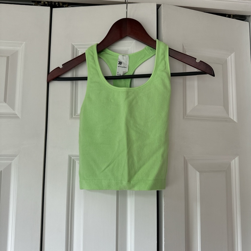 Lime green y-strap tank top